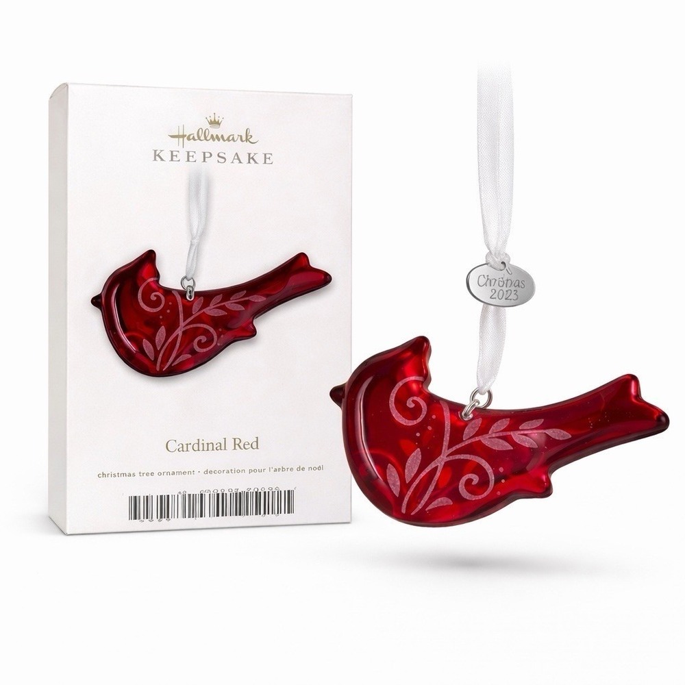 Hallmark Keepsake Cardinal Red Glass Bird Ornament 2012 w Box Christmas Gift